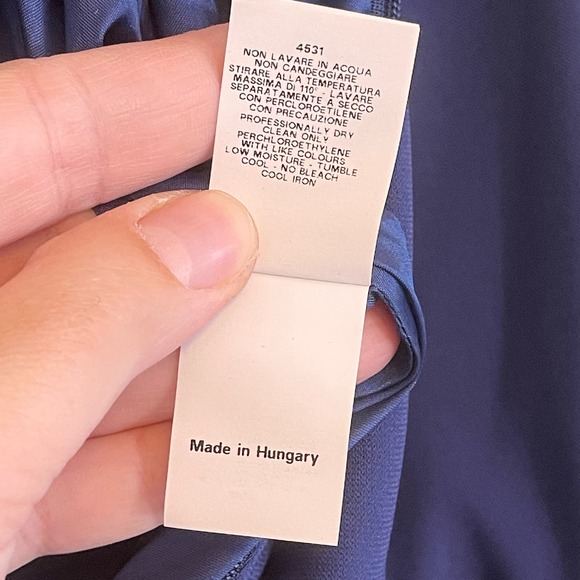 MOSCHINO Cheap And Chic Dress S/M A Line Crew Neck Zip Bell Sleeves Mini Blue - Picture 9 of 10